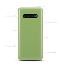 coque pour samsung galaxy s10 plus en silicone soft touch et intérieur microfibre vert clair