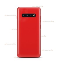 coque pour samsung galaxy s10 plus en silicone soft touch et intérieur microfibre rouge