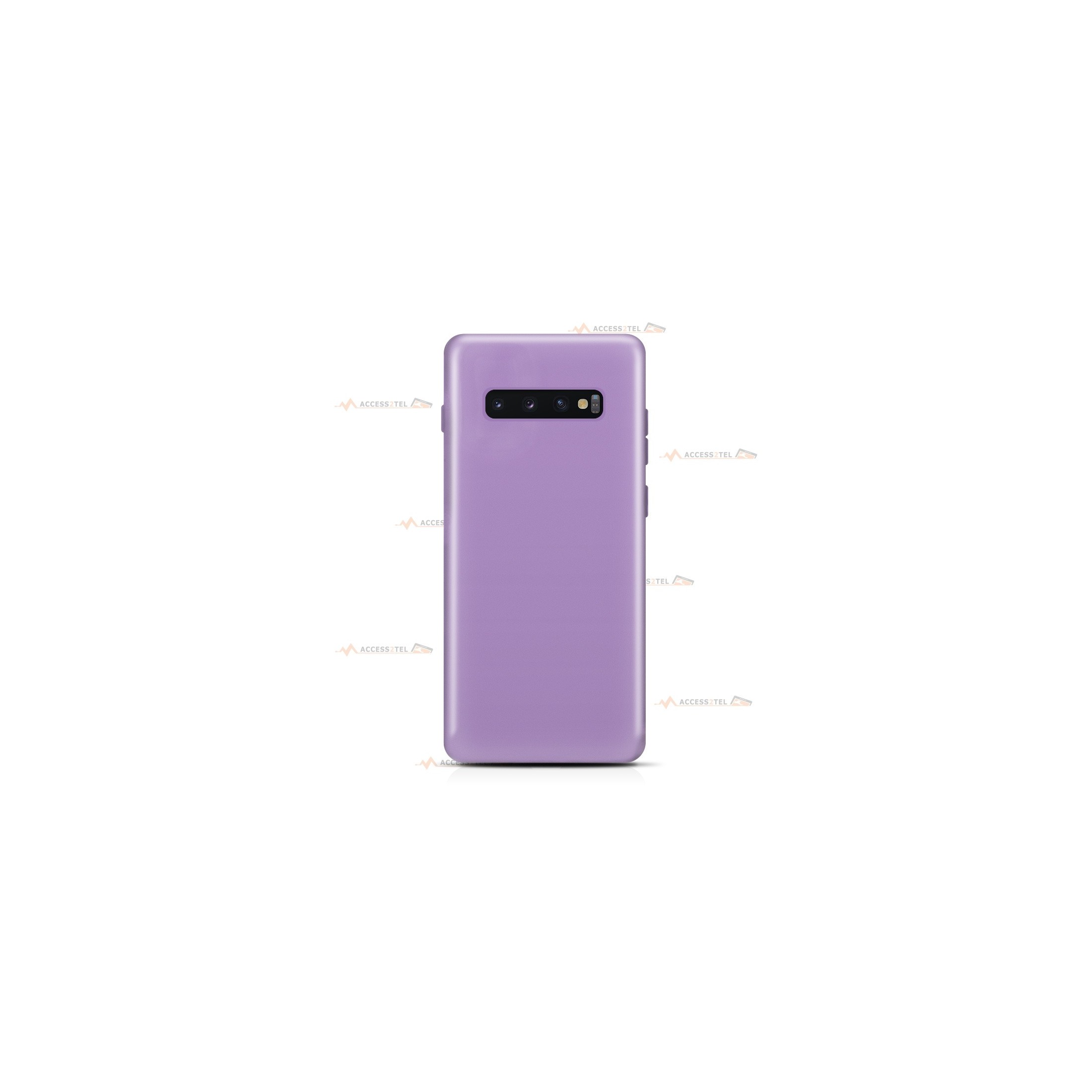 coque pour samsung galaxy s10 plus en silicone soft touch et intérieur microfibre violet lilas