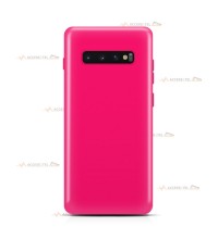 coque pour samsung galaxy s10 plus en silicone soft touch et intérieur microfibre rose fluo