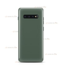 coque pour samsung galaxy s10 plus en silicone soft touch et intérieur microfibre vert de gris