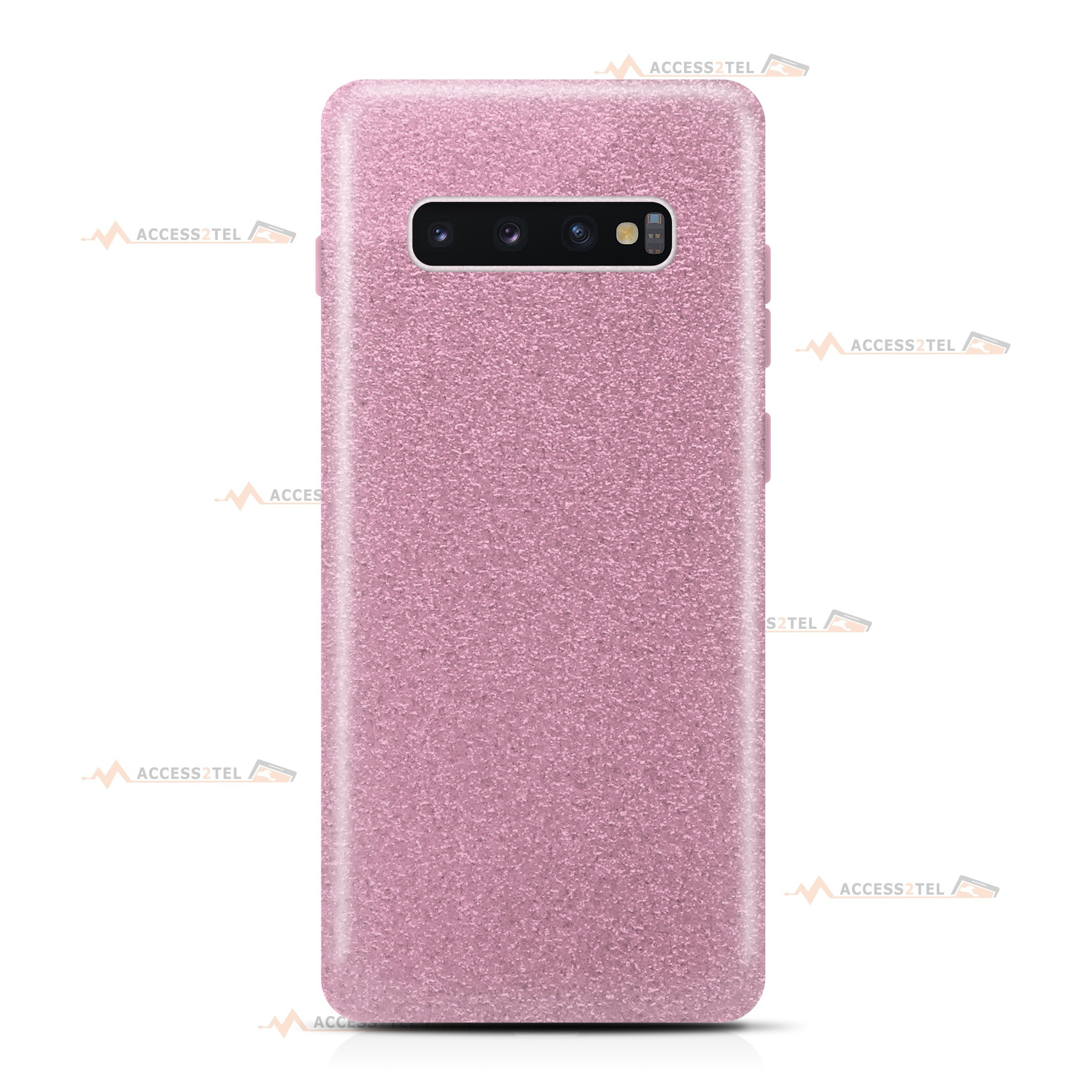 coque pour samsung galaxy S10 plus paillettes rose