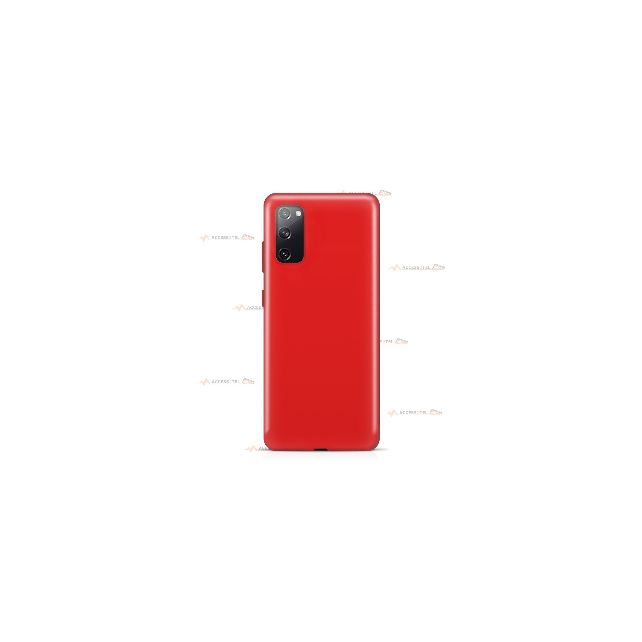 coque pour samsung galaxy S20 silicone et microfibre rouge