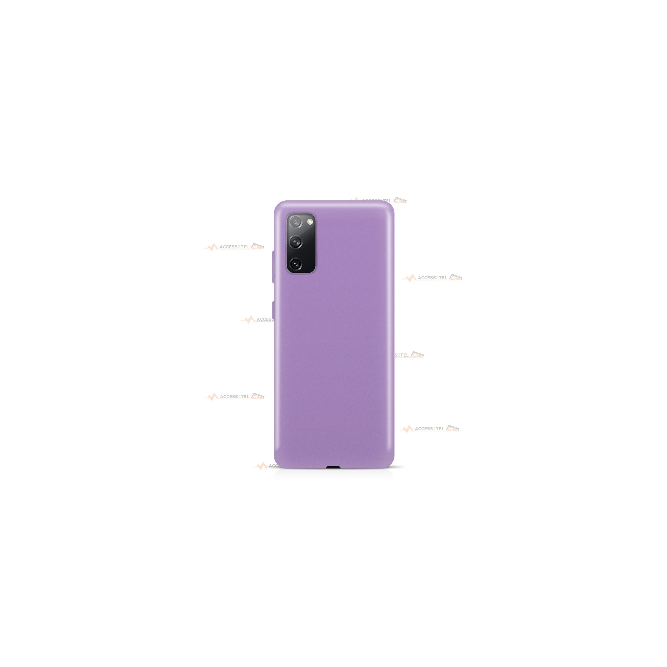 coque pour samsung galaxy S20 silicone et microfibre violet lilas