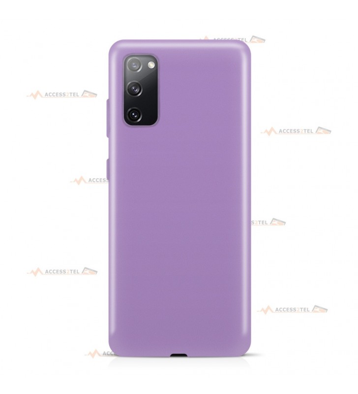 coque pour samsung galaxy S20 silicone et microfibre violet lilas