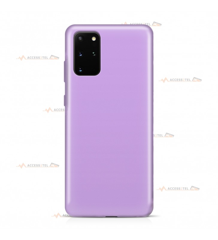 coque pour samsung galaxy S20 plus silicone et microfibre violet lilas