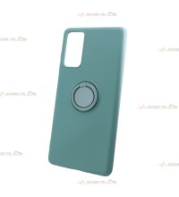 coque verte en silicone avec anneau pour samsung galaxy S20 FE