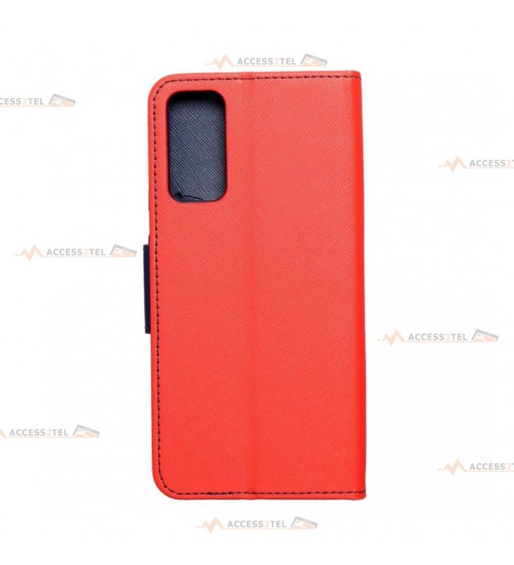 étui pour samsung galaxy S20 FE rouge marine et bleu marine caméra