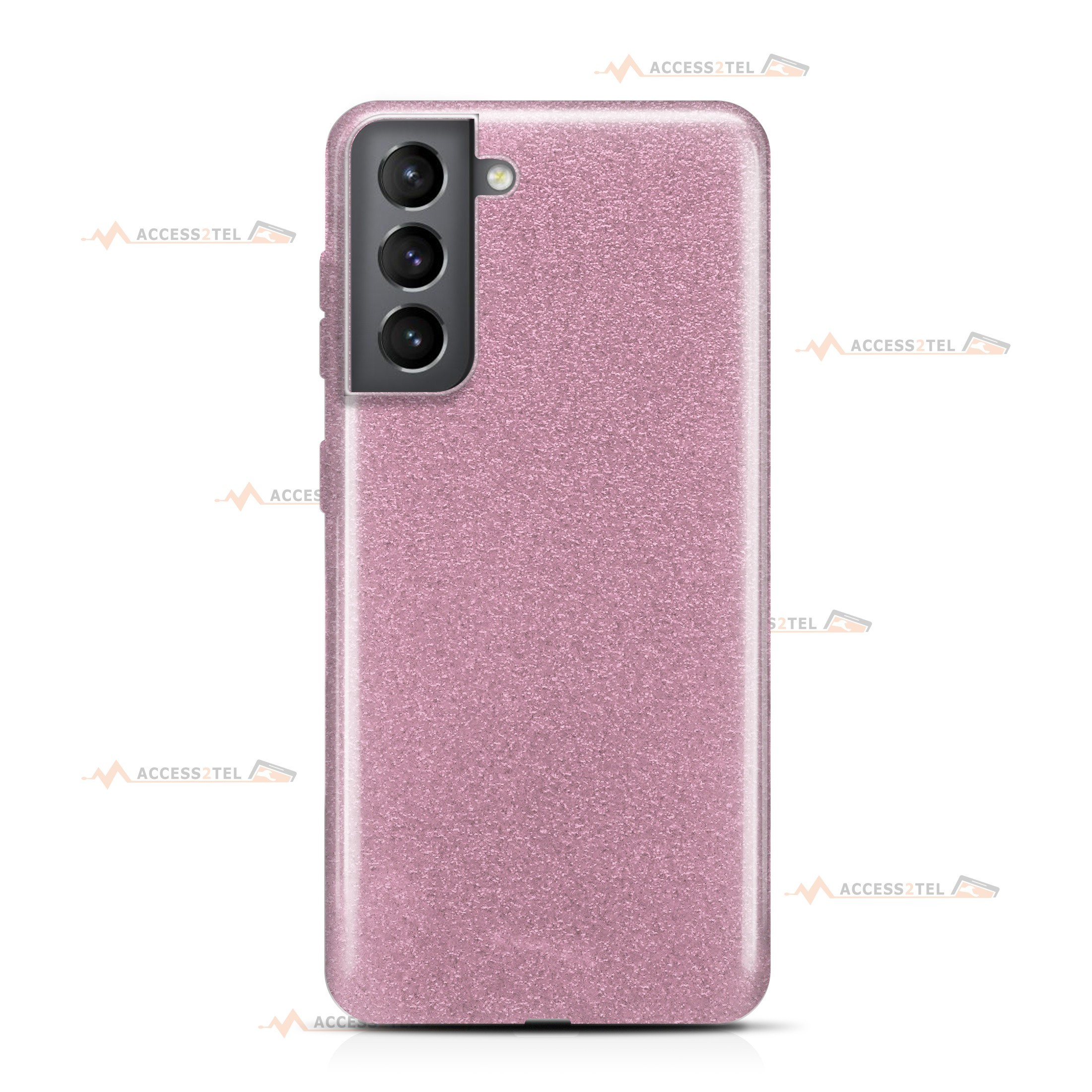 coque pour samsung galaxy S21 paillettes rose