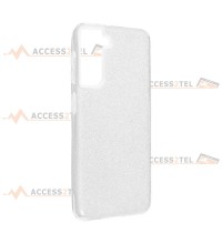 coque renforcée pour samsung galaxy S21 paillettes argentée