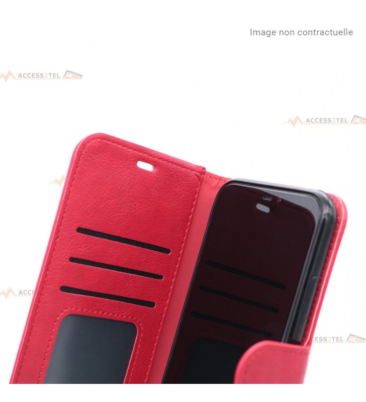 étui rouge en simili-cuir pour samsung galaxy s21 intérieur