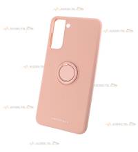 coque rose avec anneau pour Galaxy S21 plus