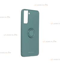 coque verte avec anneau pour Galaxy S21 plus