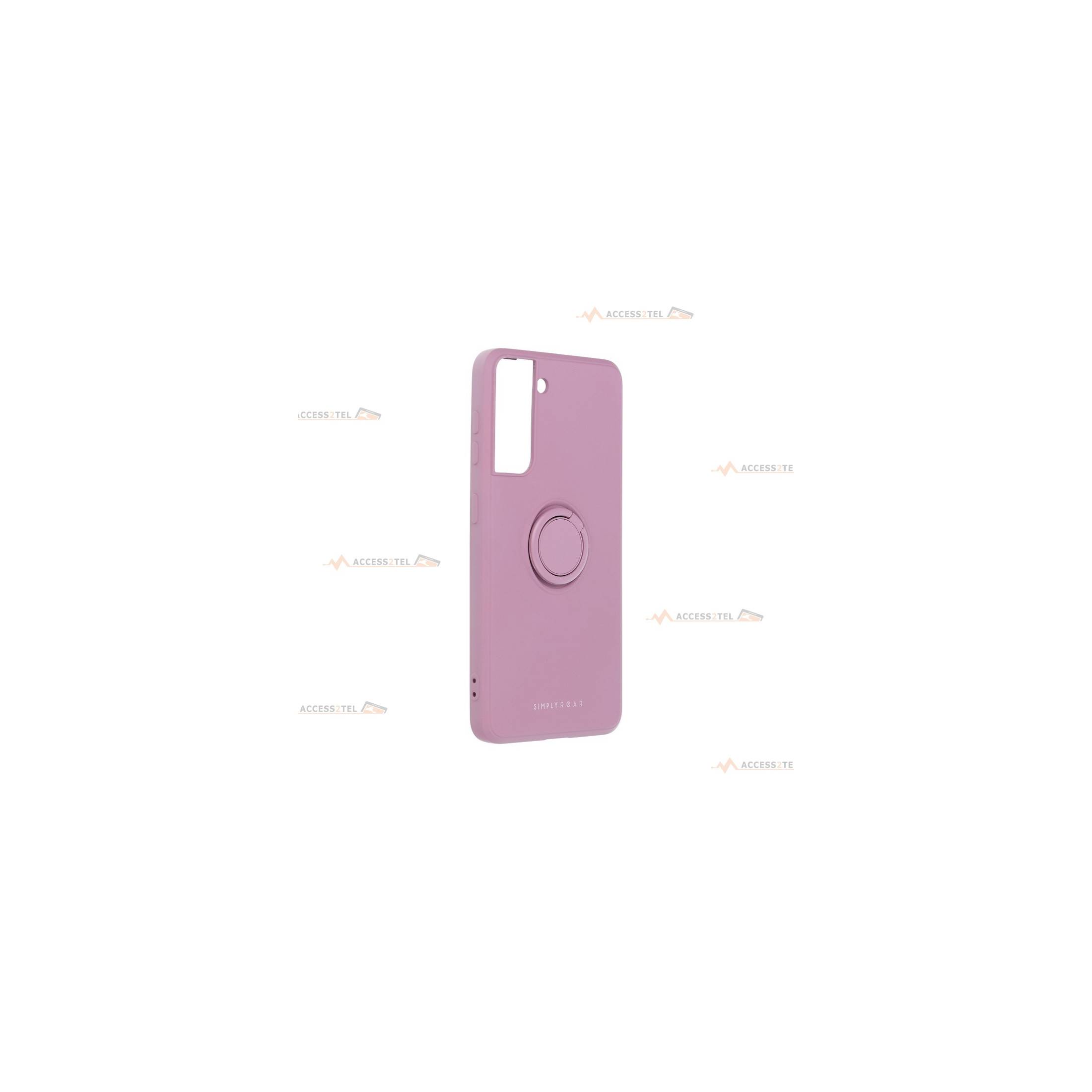 coque violette avec anneau pour Galaxy S21 plus