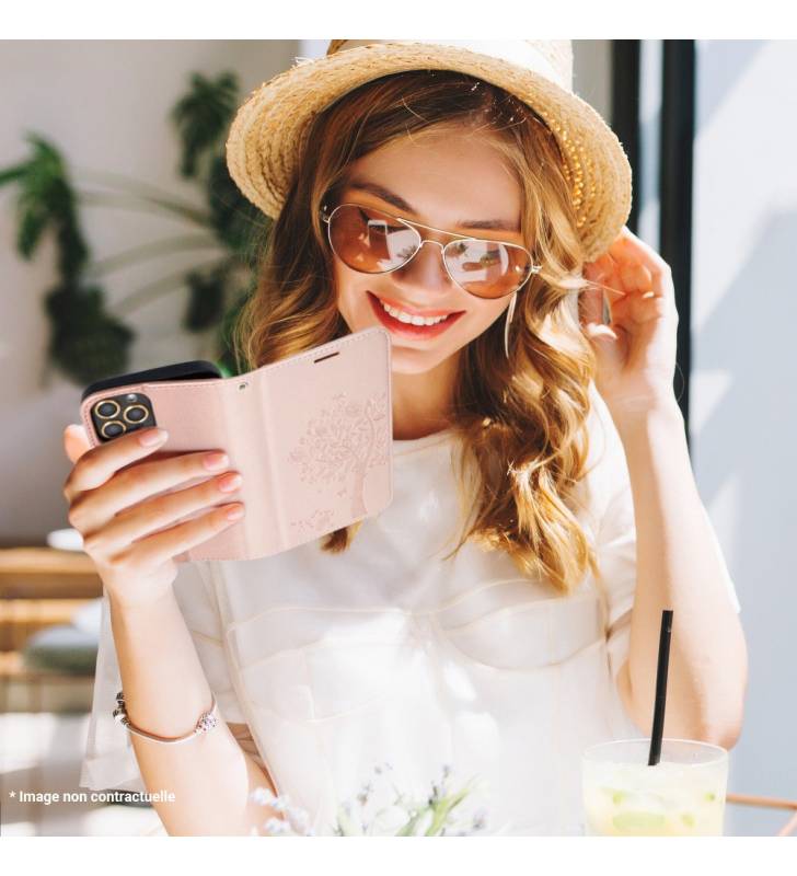 étui pour samsung galaxy S21 plus arbre rose gold tenu