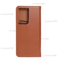 étui marron en cuir étui pour samsung galaxy s21 ultra dos