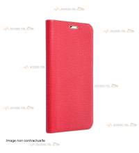 étui en cuir rouge cadre doré rose gold pour samsung galaxy S21 FE