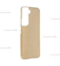 coque renforcée pour samsung galaxy S22 paillettes dorée