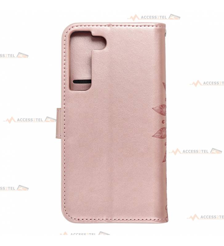 étui pour samsung galaxy S22 mandala rose gold face