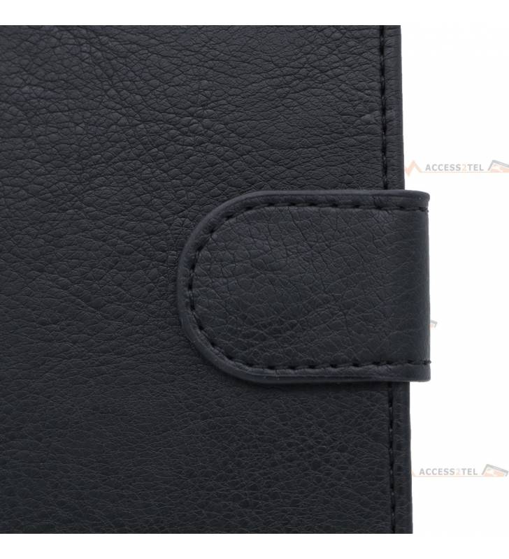 étui noir en simili-cuir pour samsung galaxy note 10 fermoir