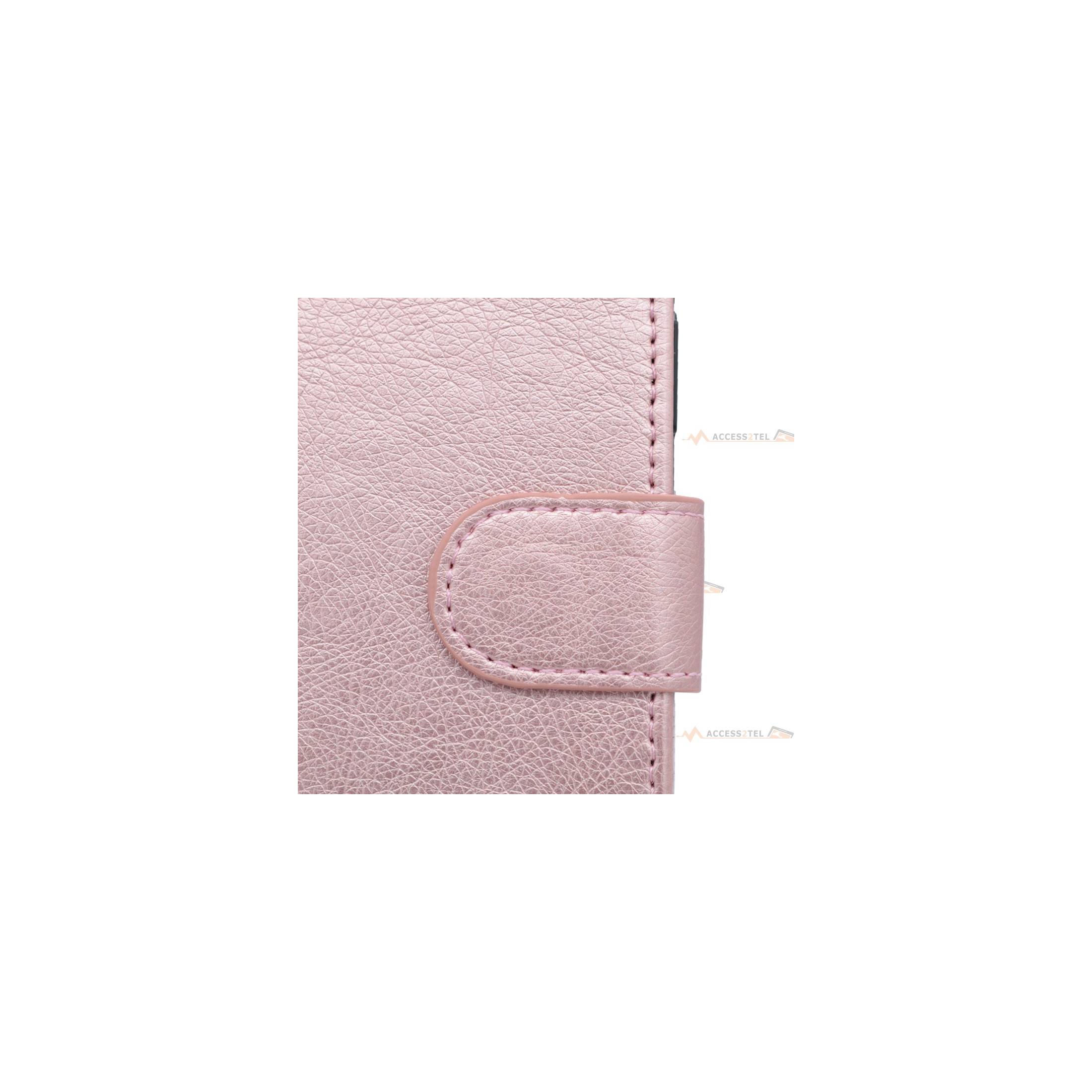 étui rose en simili-cuir pour samsung galaxy note 10 fermoir