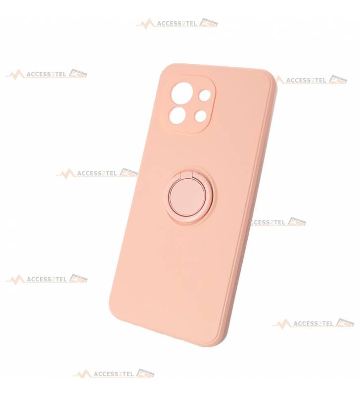 coque rose avec anneau pour xiaomi mi 11