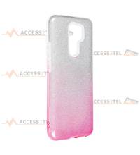 coque renforcée pour xiaomi redmi 9 paillettes dégradé rose