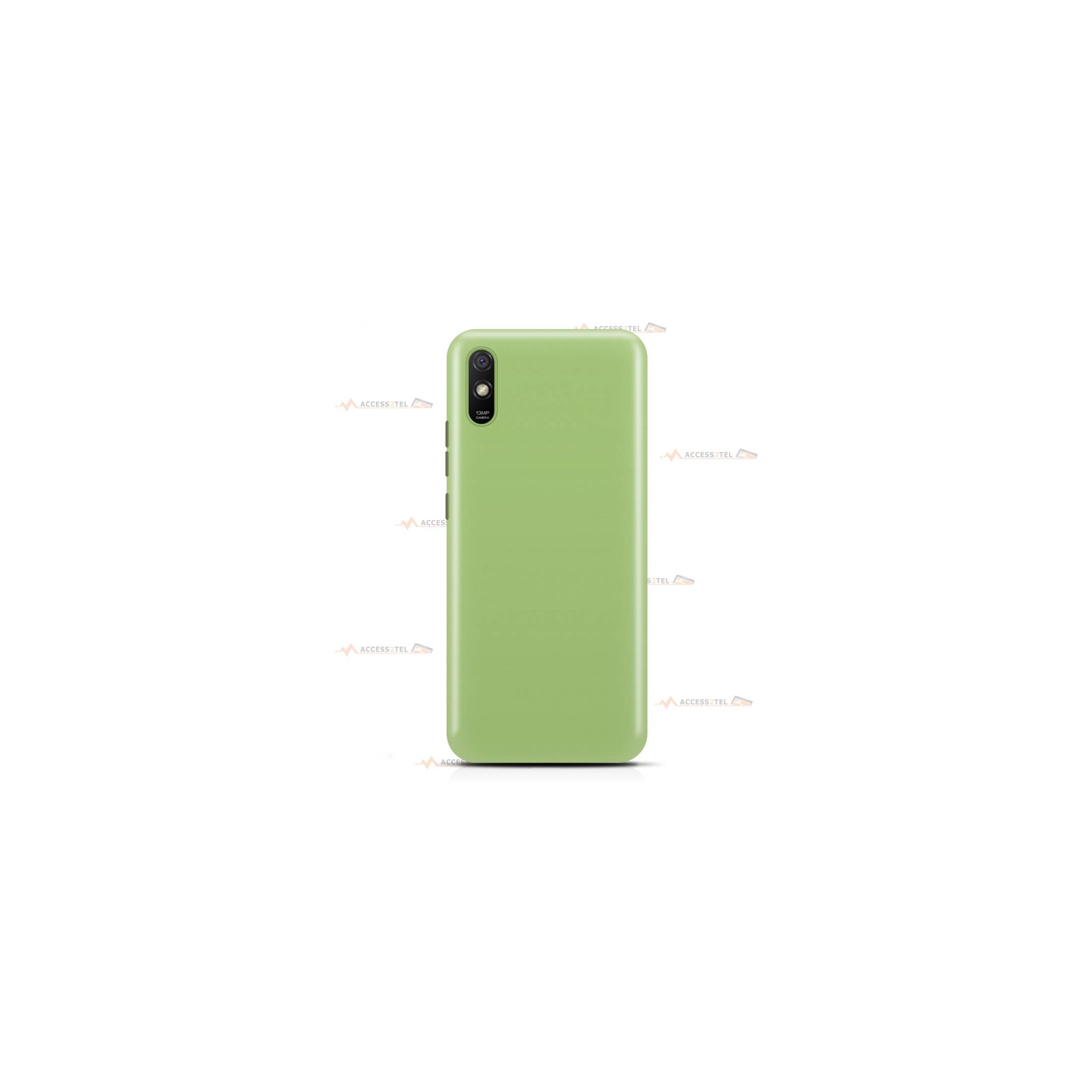 coque pour xiaomi redmi 10 et 10S en silicone soft touch et intérieur microfibre vert clair