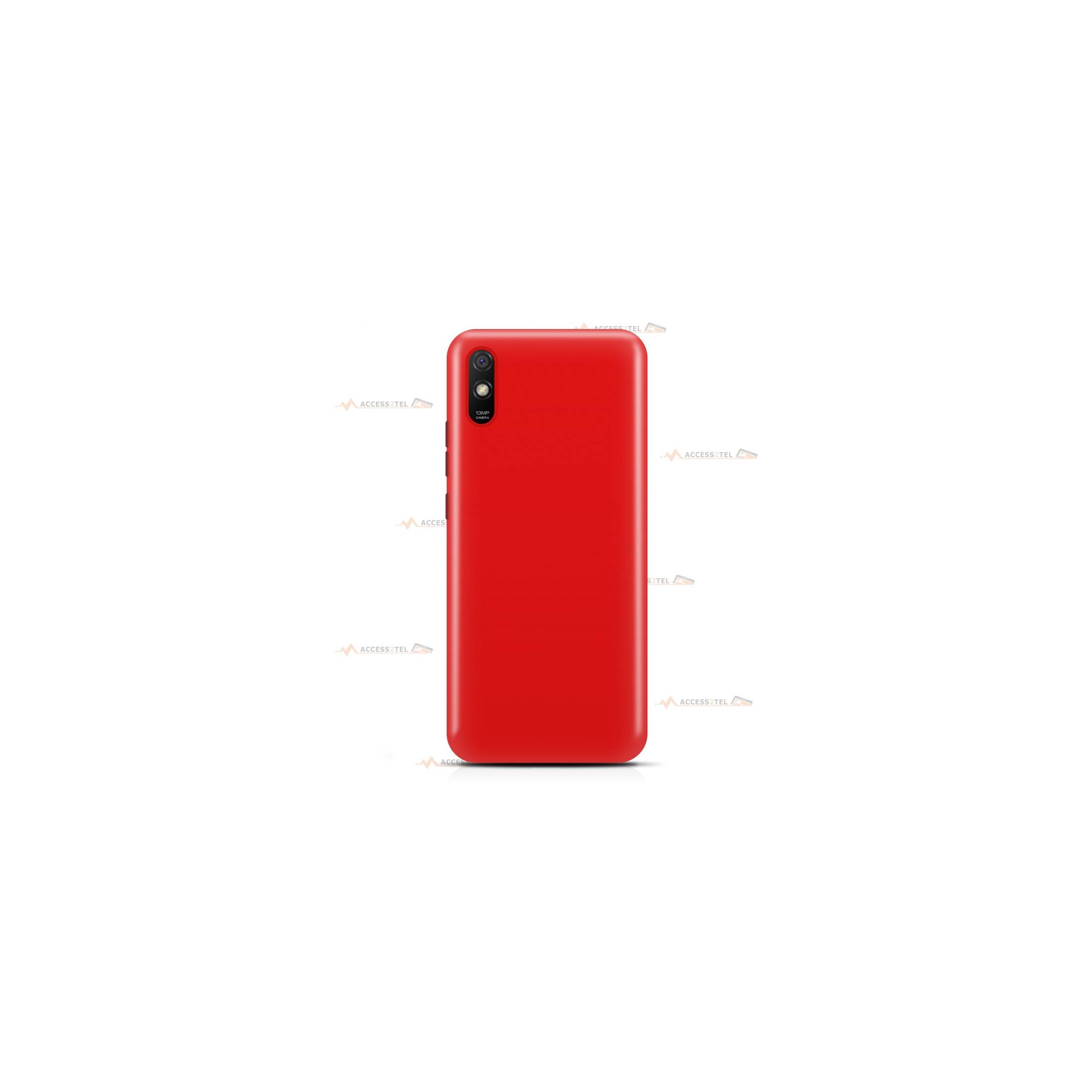 coque pour xiaomi redmi 10 et 10S en silicone soft touch et intérieur microfibre rouge