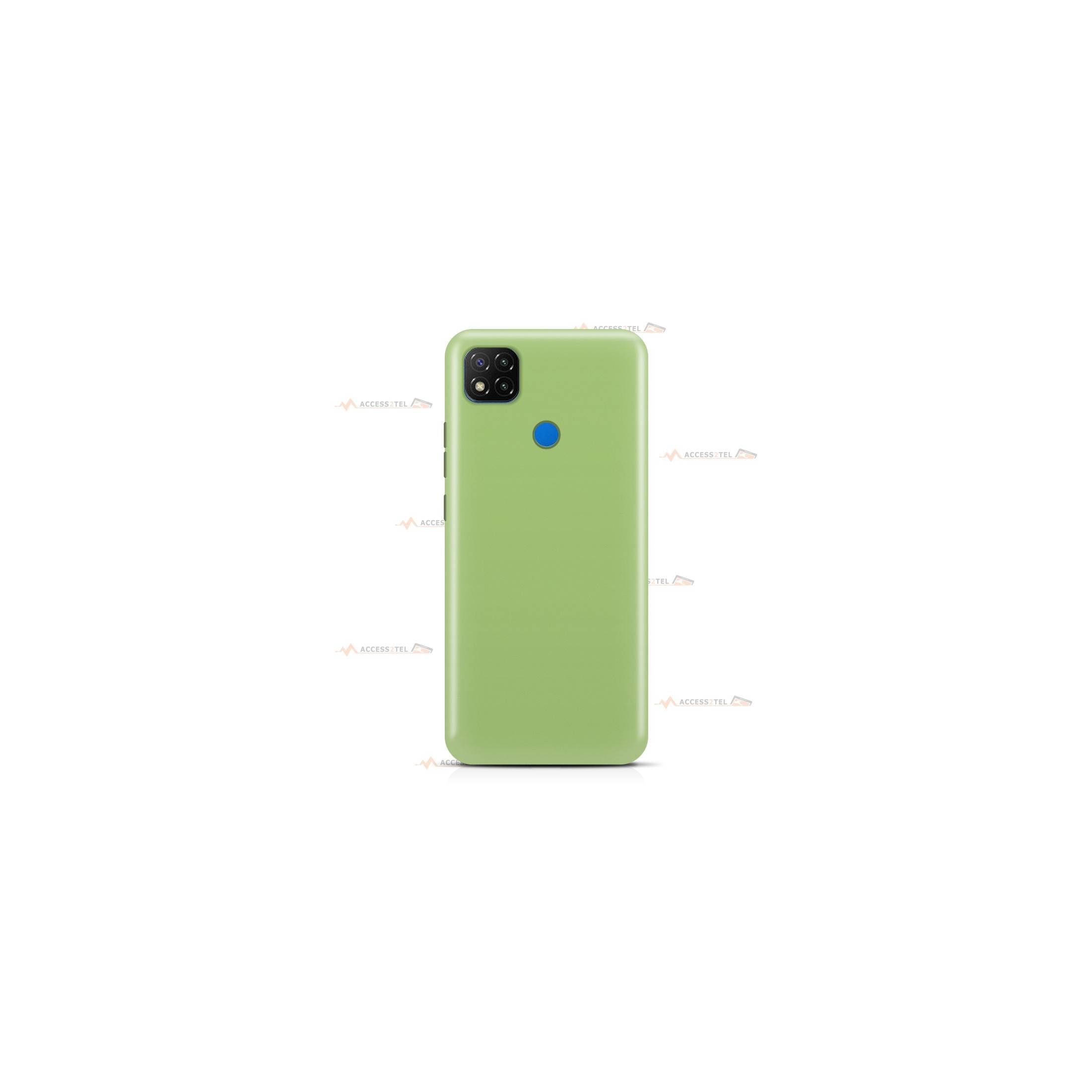 coque pour xiaomi redmi 10 et 10S en silicone soft touch et intérieur microfibre vert clair