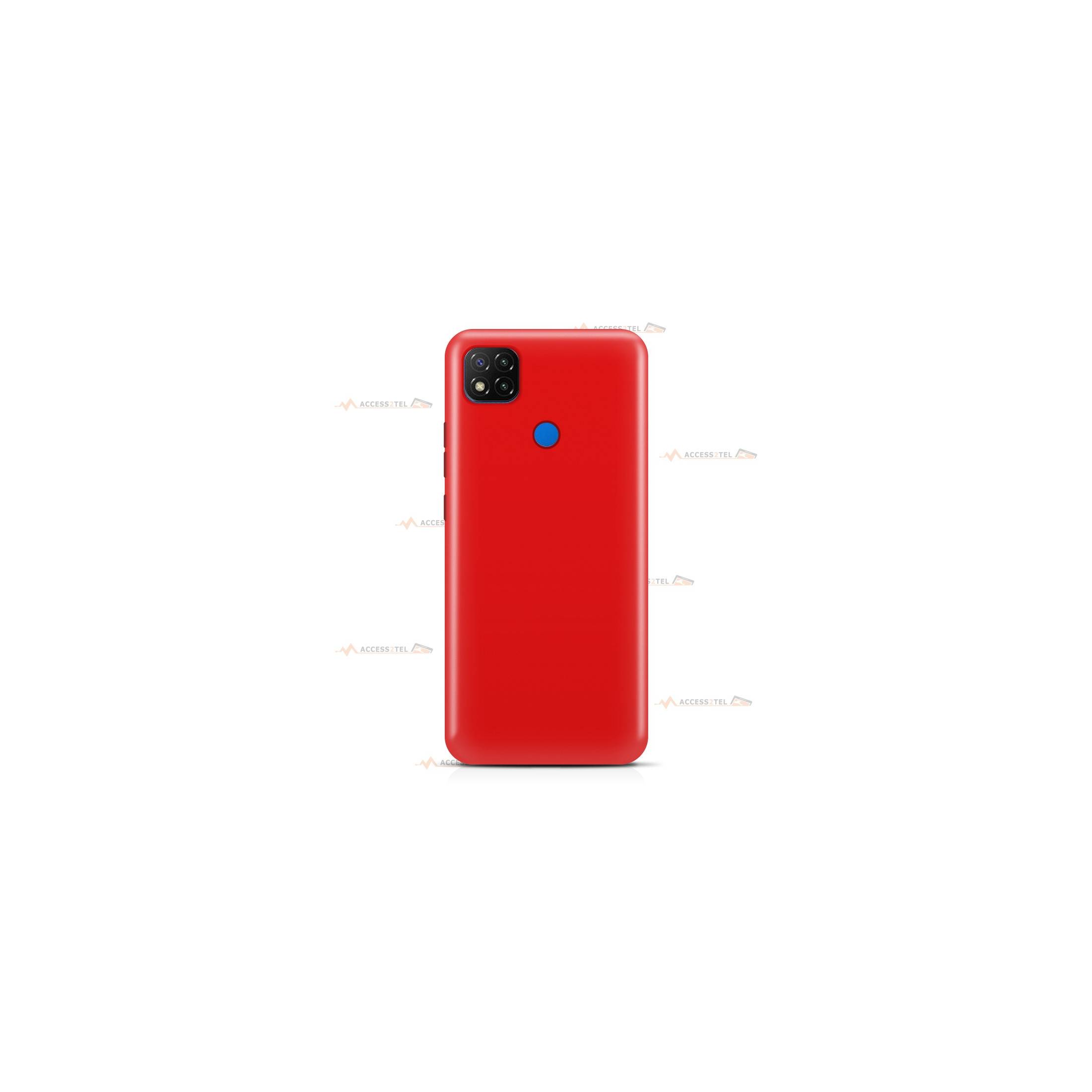 coque pour xiaomi redmi 10 et 10S en silicone soft touch et intérieur microfibre rouge