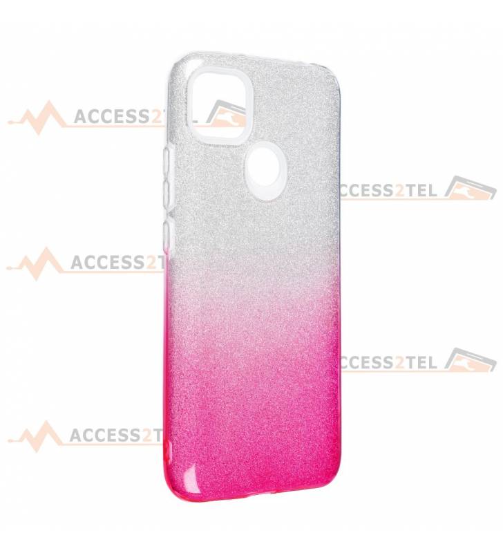 coque renforcée pour xiaomi redmi 9C paillettes dégradé rose