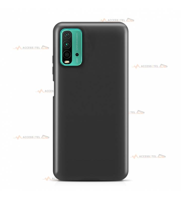 coque pour xiaomi redmi 10 et 10S en silicone soft touch et intérieur microfibre noire