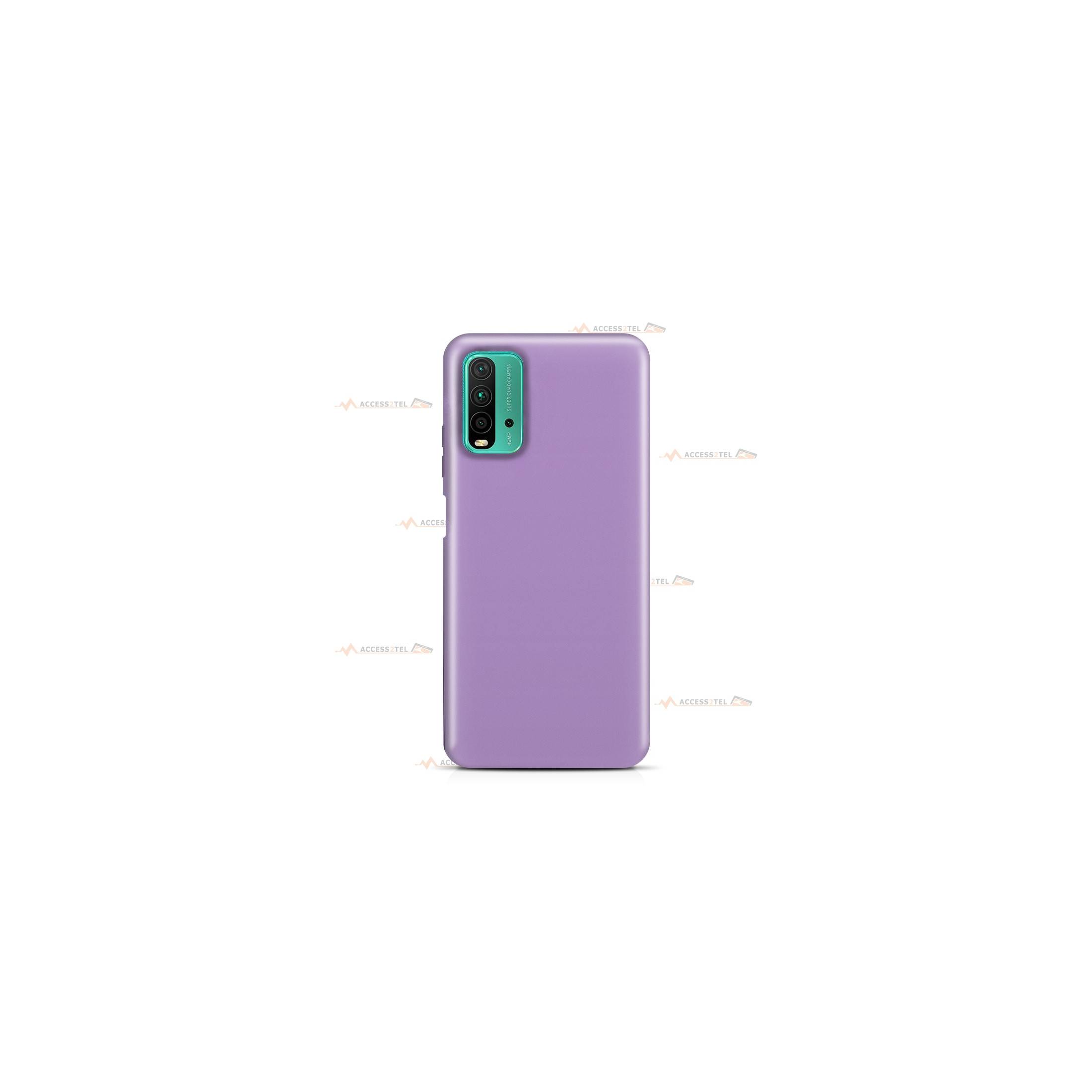 coque pour xiaomi redmi 9T et en silicone soft touch et intérieur microfibre violet lilas