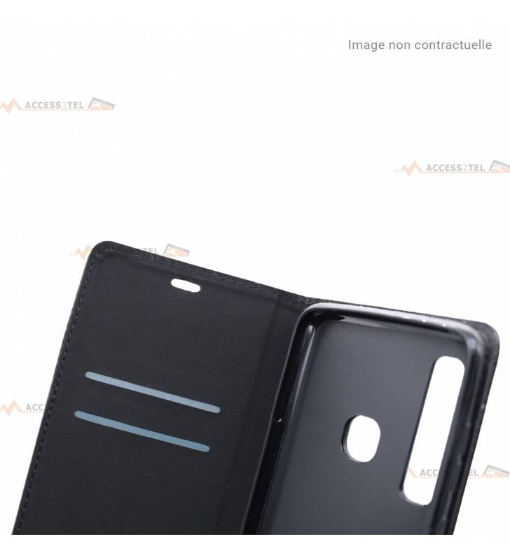 étui noir en simili-cuir pour Xiaomi Redmi Note 6 intérieur