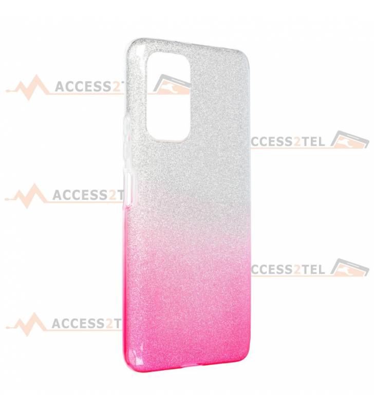 coque renforcée pour xiaomi redmi note 10 pro paillettes dégradé rose