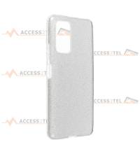 coque renforcée pour xiaomi redmi note 10 pro paillettes argentée