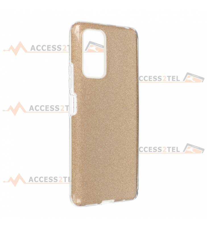 coque renforcée pour xiaomi redmi note 10 pro paillettes dorée