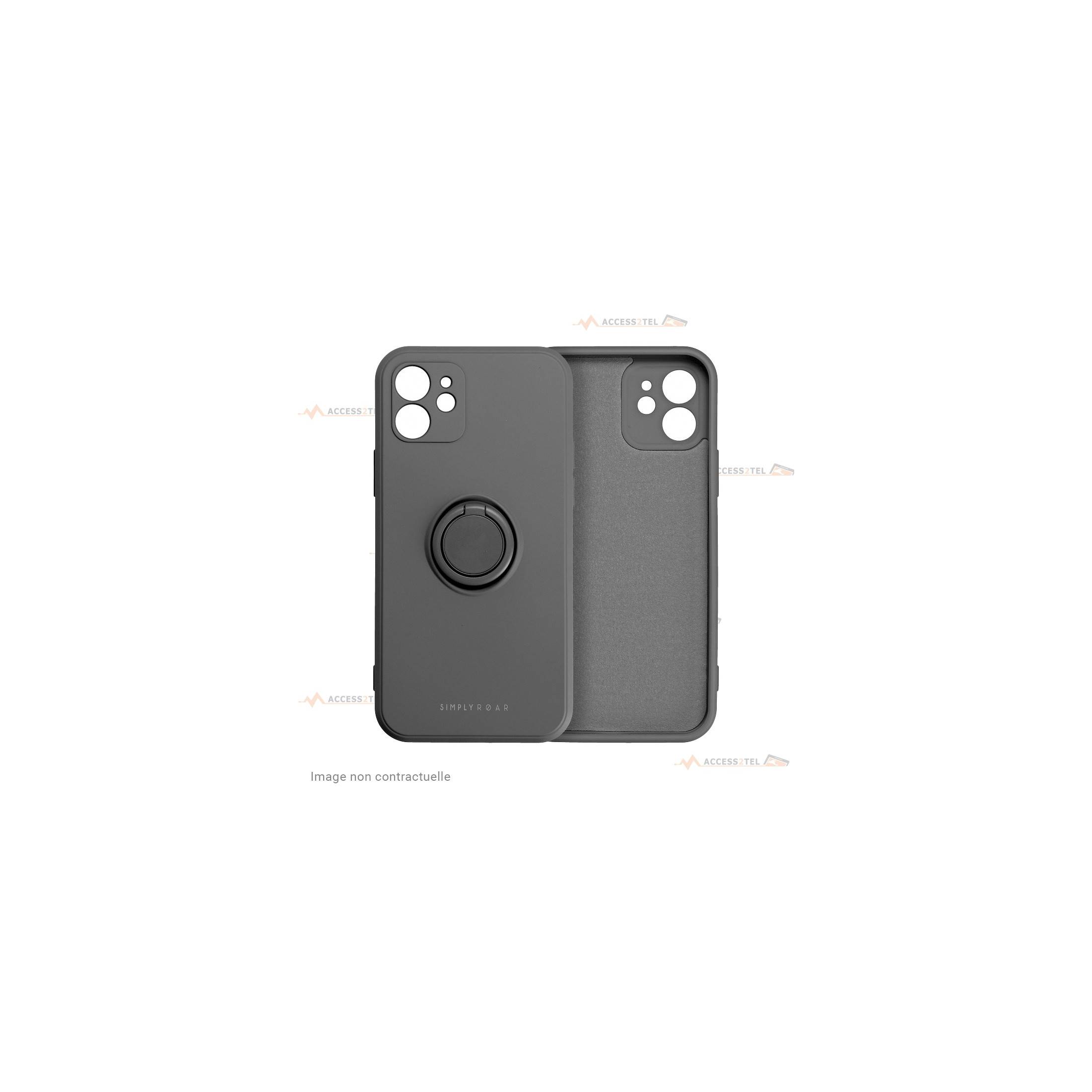 coque noire en silicone interieur fibre avec anneau pour redmi note 10 pro