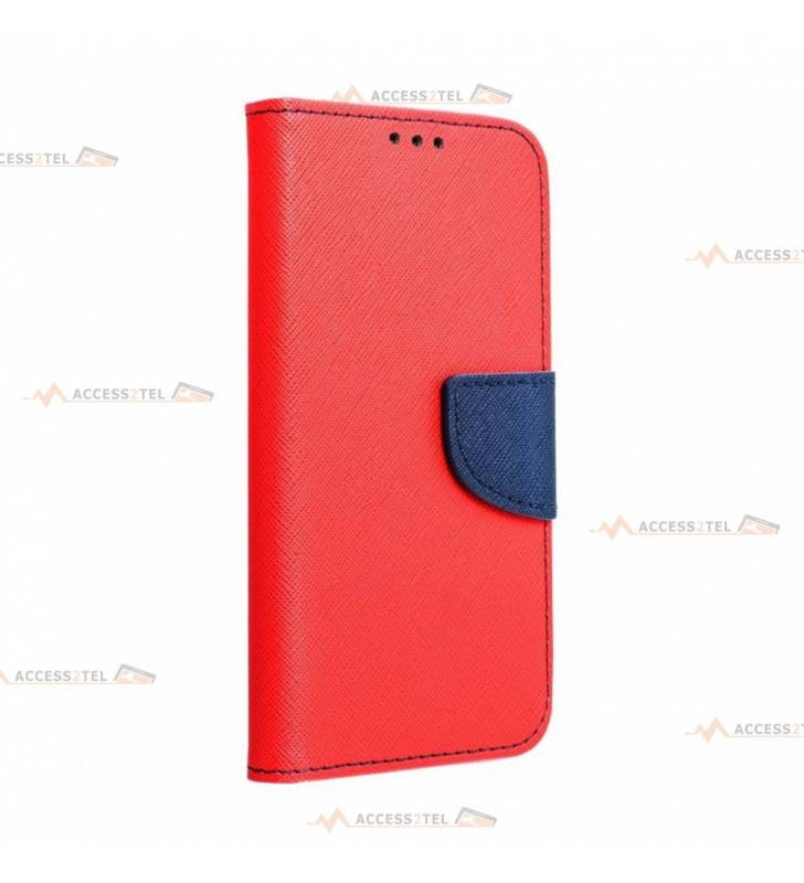 étui pour huawei p Smart rouge marine et bleu marine