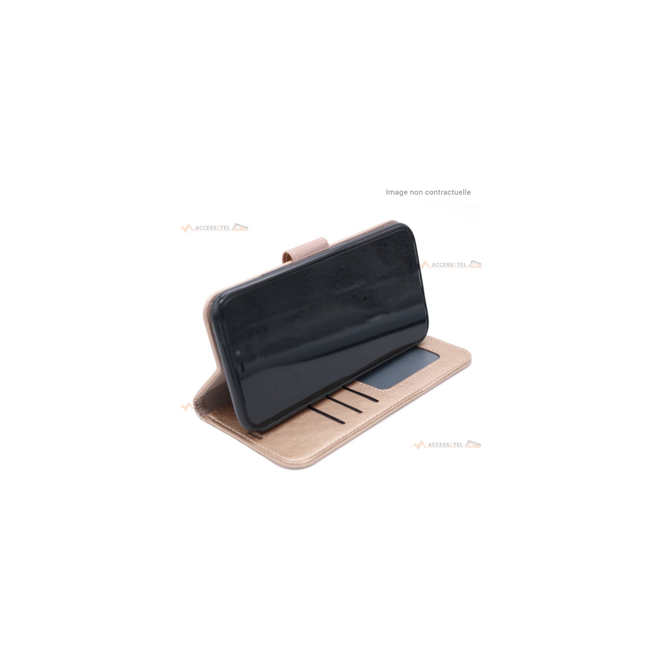 étui doré en simili-cuir pour huawei p20 pro support