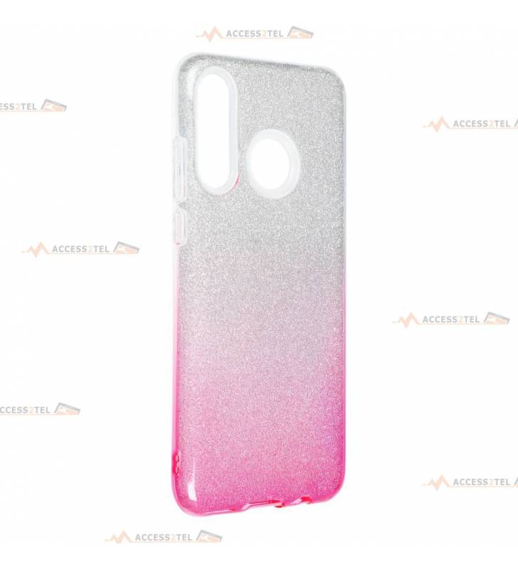 coque renforcée pour huawei p30 lite paillettes dégradé rose