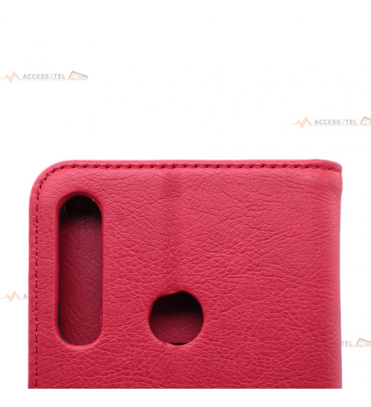 étui rouge en simili-cuir étui pour huawei y6p dos