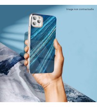 coque de téléphone design moderne bleu et or pour samsung galaxy a21s reflets dorés