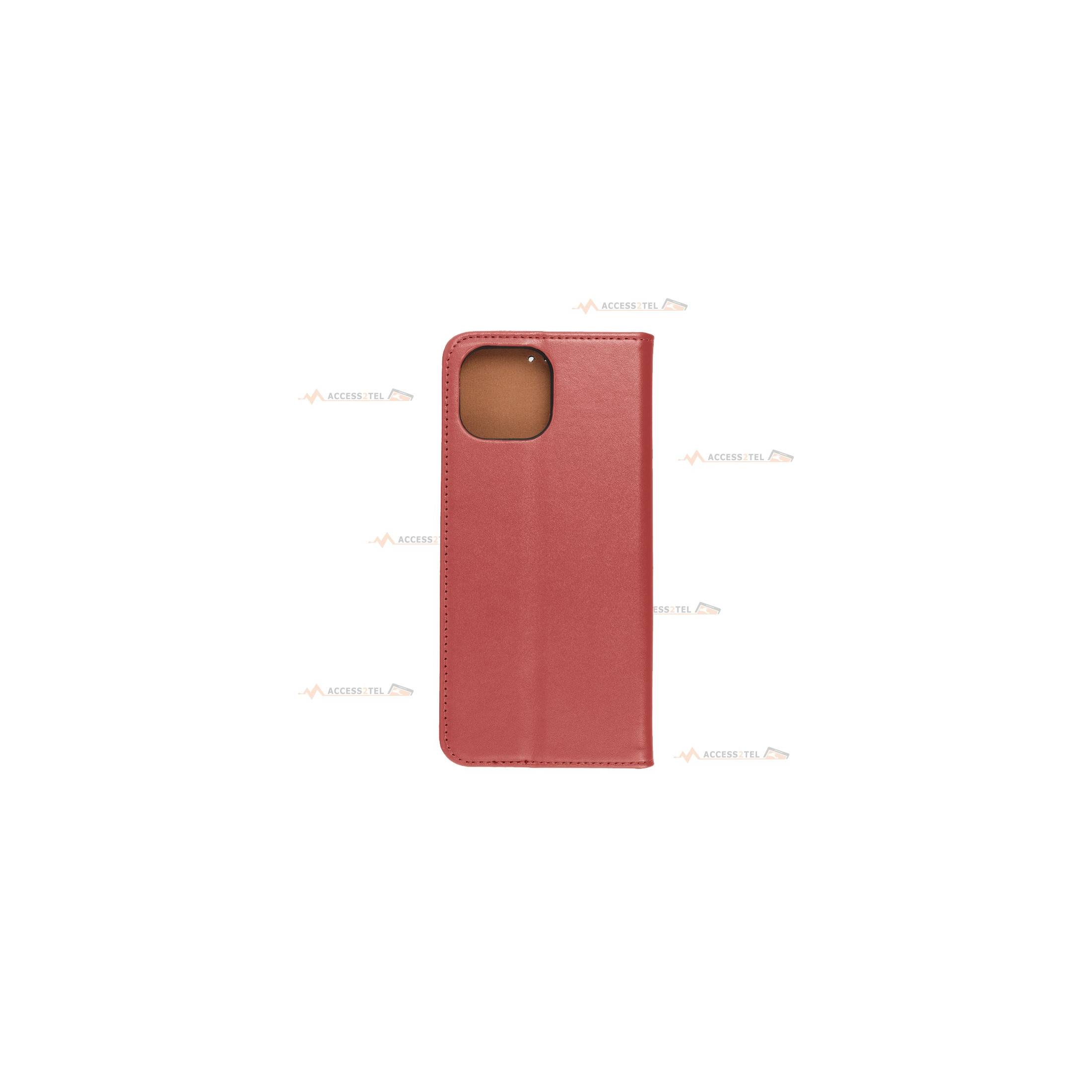 étui rouge en cuir étui pour xiaomi mi 11 lite dos