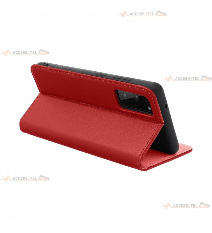 étui rouge en cuir pour xiaomi mi 11 lite support