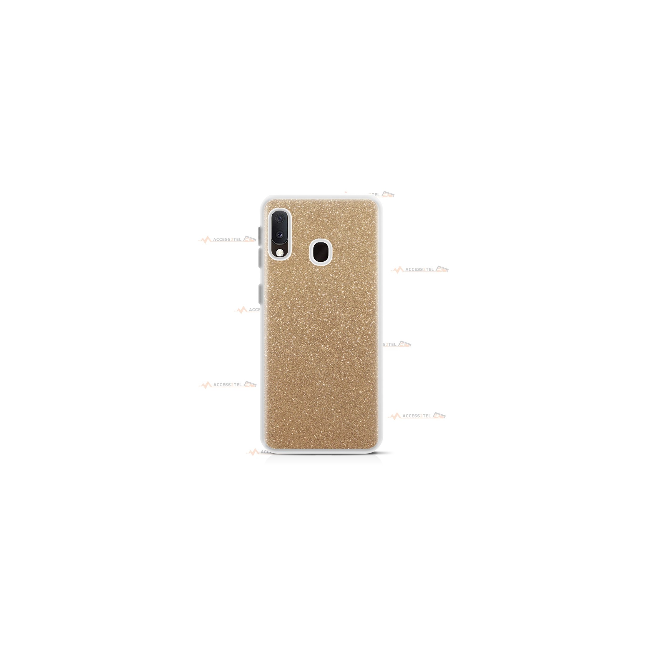 coque pour samsung galaxy A20e paillettes dorée