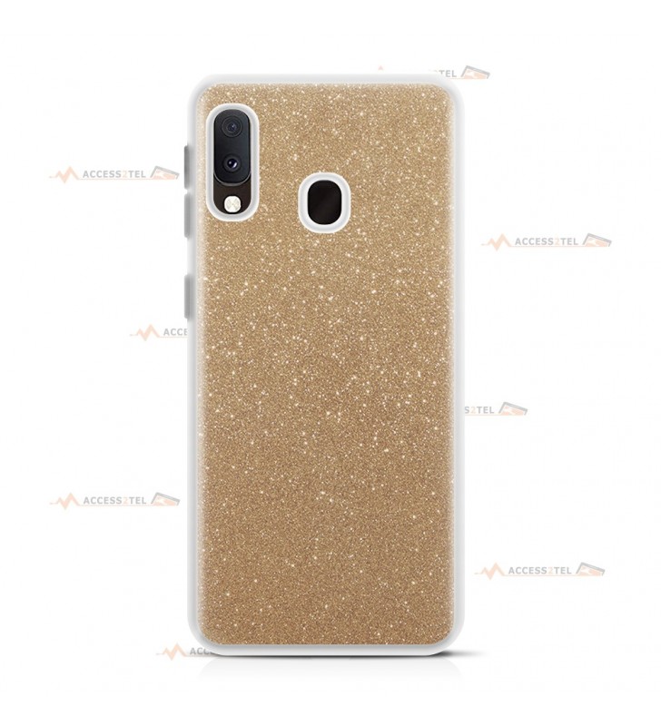 coque pour samsung galaxy A20e paillettes dorée