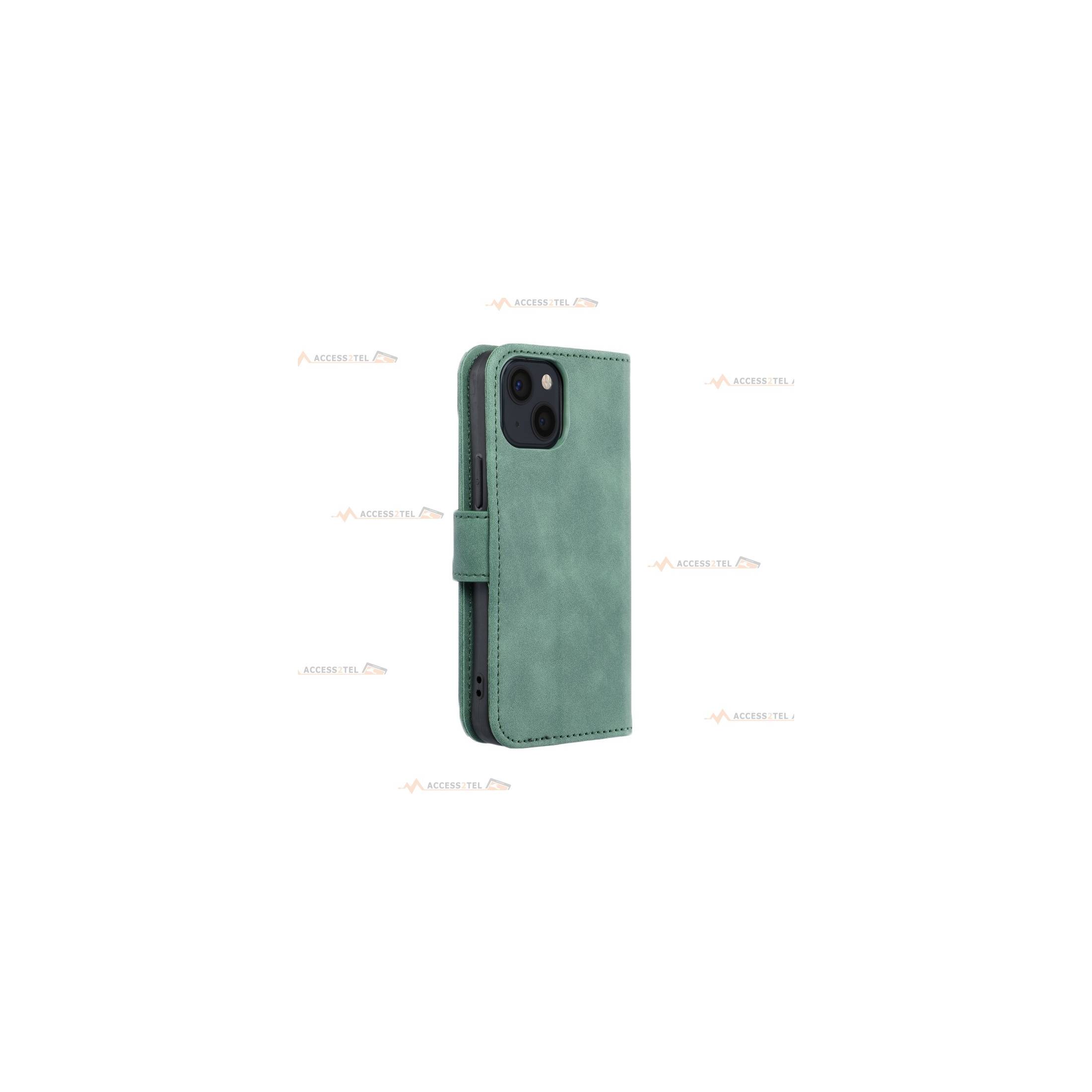 étui velouté vert pour iphone 13 Mini caméra