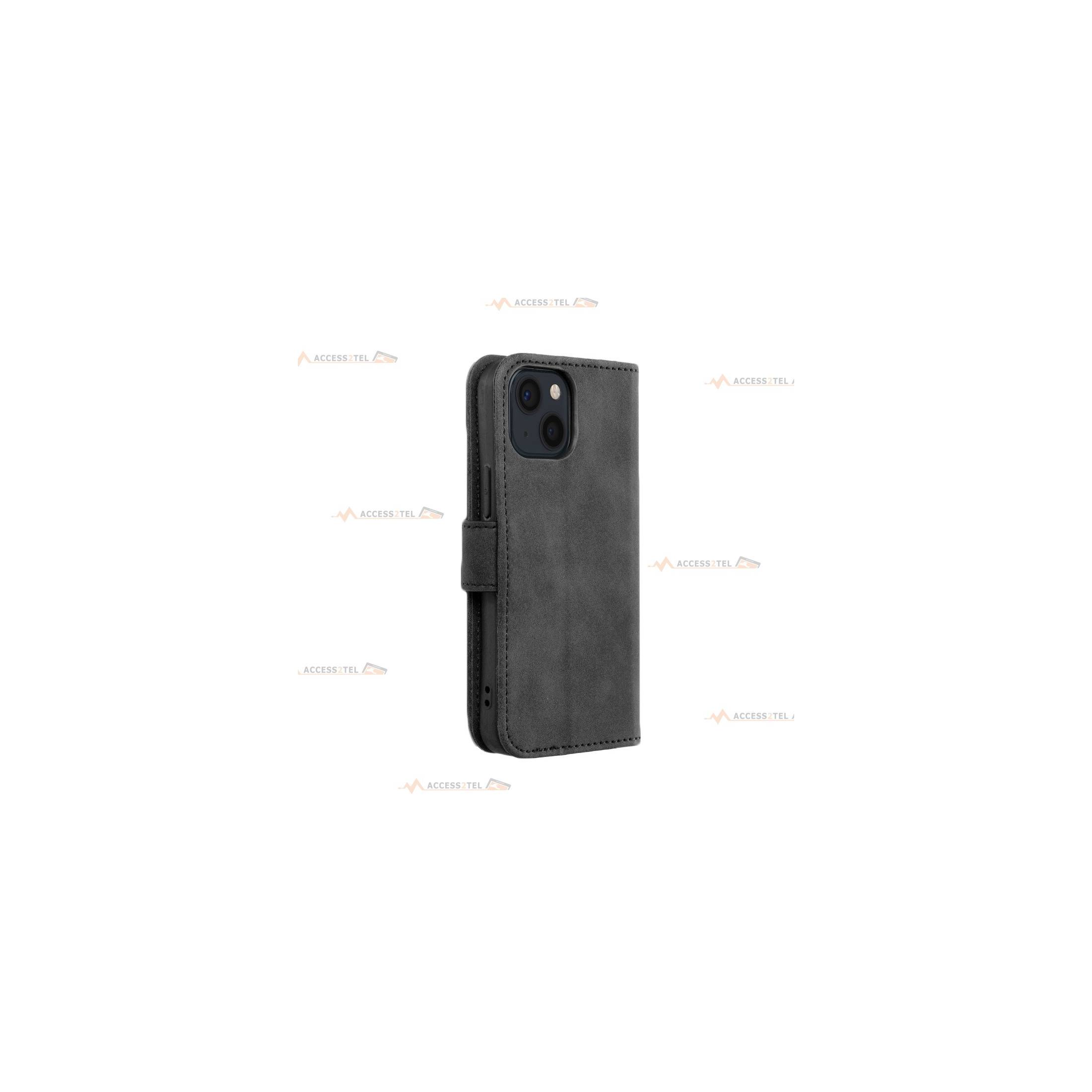 étui velouté noir pour iphone 13 Mini caméra